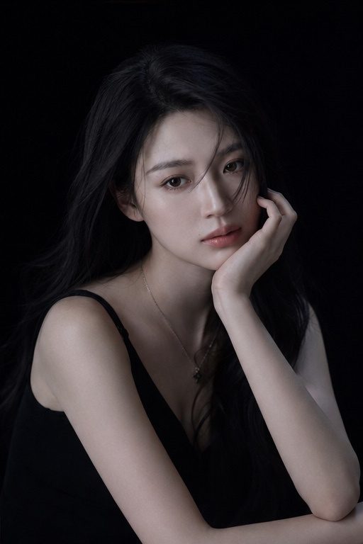 Moody Black Studio Portrait