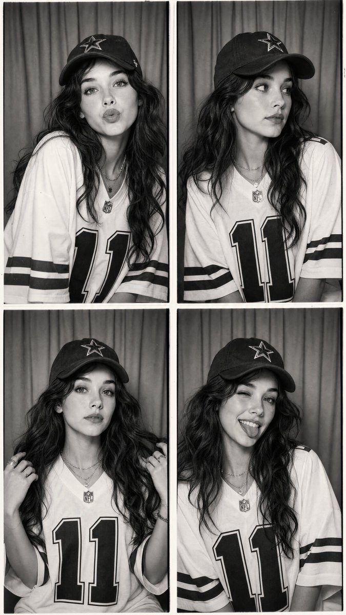 Vintage Black and White Photo Booth Grid